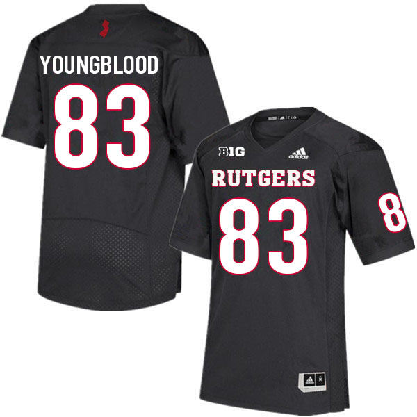 Men #83 Joshua Youngblood Rutgers Scarlet Knights College Football Jerseys Sale-Black - Click Image to Close